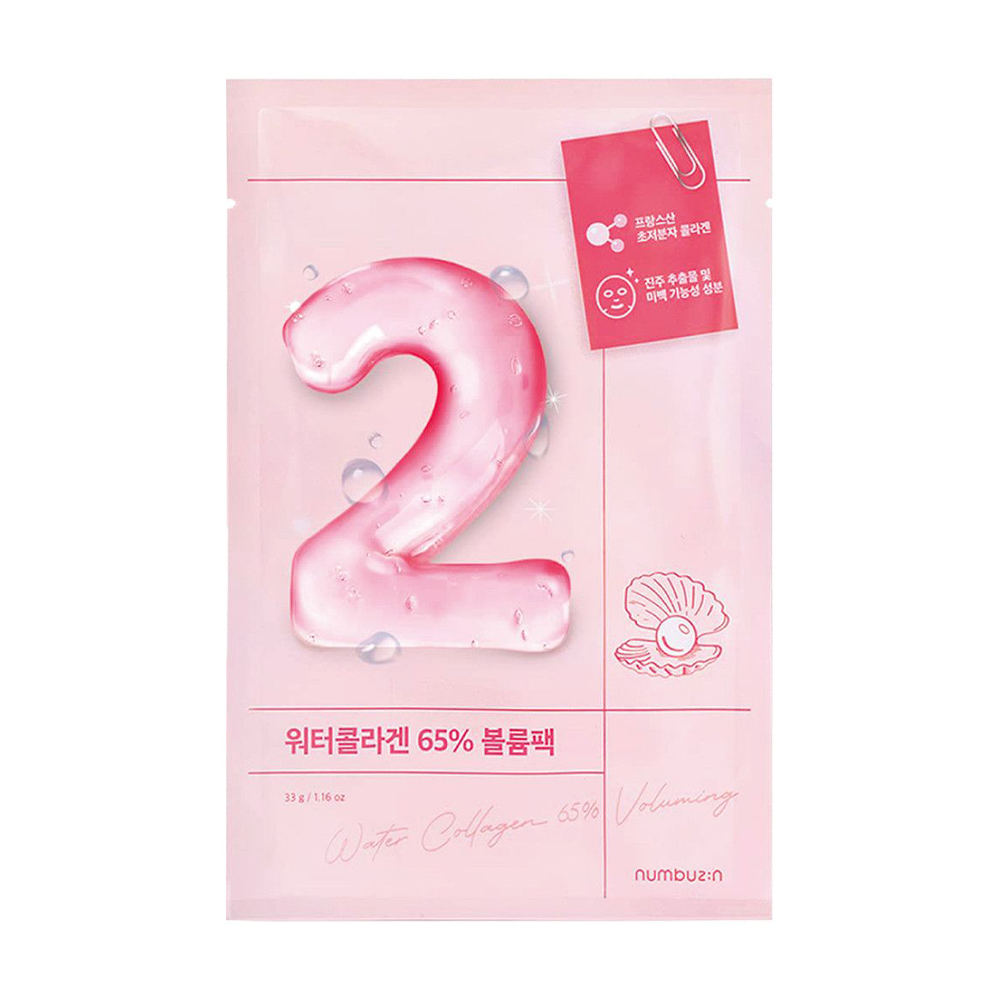 Тканинна зволожувальна маска для обличчя Numbuzin No.2 Water Collagen 65% Voluming Sheet Mask з колагеном, 33 мл